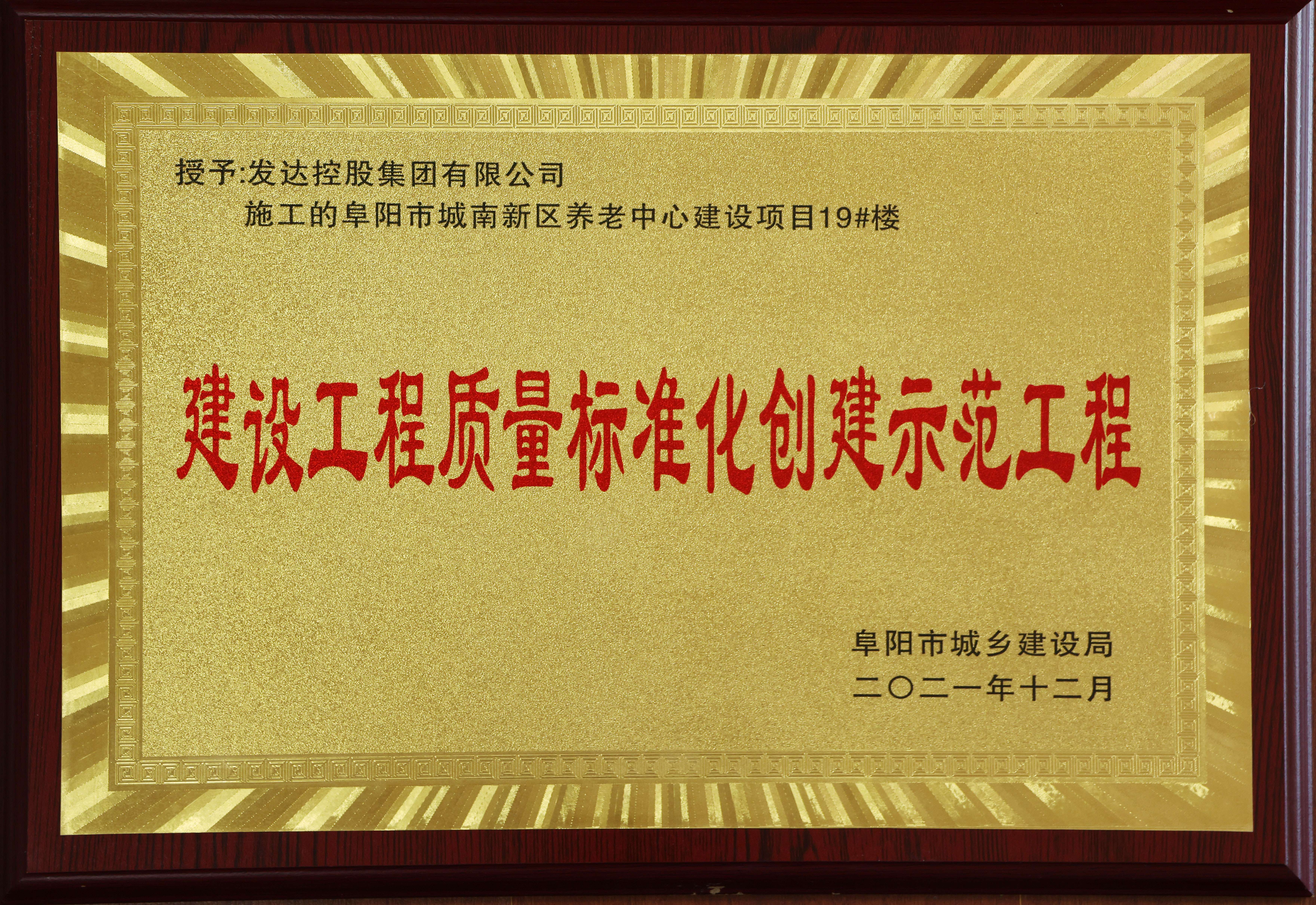 阜陽養(yǎng)老中心項目-建設(shè)工程質(zhì)量標(biāo)準(zhǔn)化創(chuàng)建示范工程